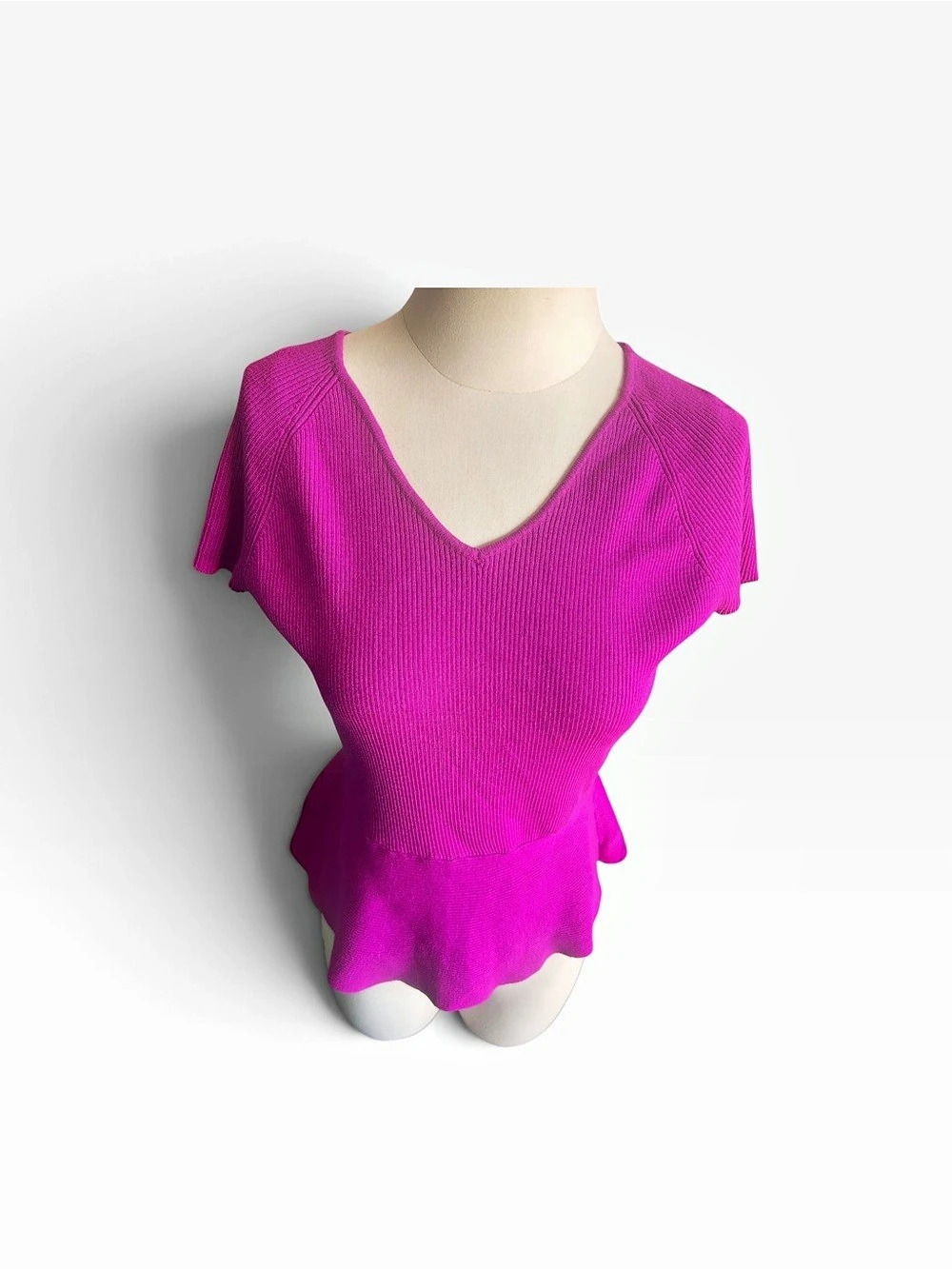 INC Pink V-Neck Short Sleeve Top XL Like New